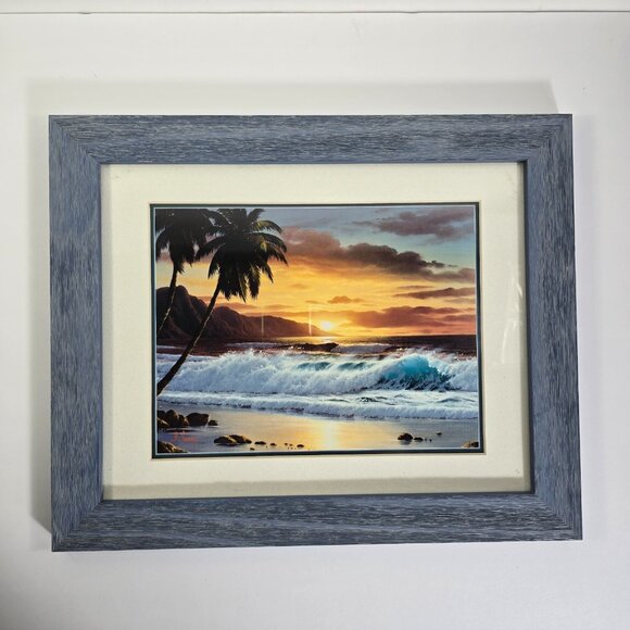 Framed Art Print Island Heritage Art Collections Sunset Paradise Ocean Sunset - Picture 1 of 5